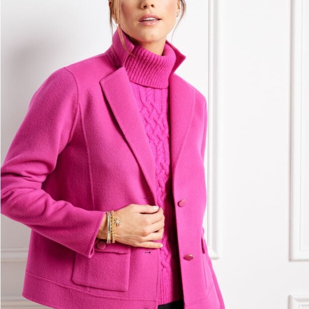 Talbots Women's Pink Wool Jacket size 16